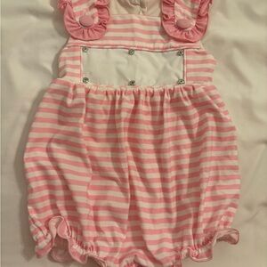 Pink and White Striped Swap-a-Smock Romper
